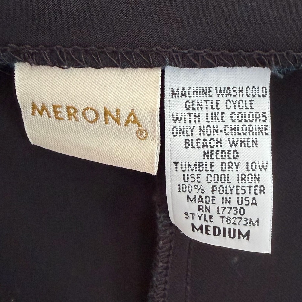 Vintage 90s Y2K Merona Black Sleeveless Maxi Dress, Made in USA, Women's Medium - Picture 7 of 7